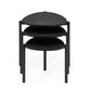 Lorette Black Ash Effect Teardrop Nest of 3 Side Tables
