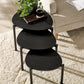 Lorette Black Ash Effect Teardrop Nest of 3 Side Tables