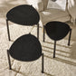Lorette Black Ash Effect Teardrop Nest of 3 Side Tables