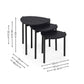 Lorette Black Ash Effect Teardrop Nest of 3 Side Tables