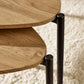 Lorette Oak Effect Teardrop Nest of 3 Side Tables