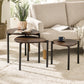 Lorette Walnut Effect Teardrop Nest of 3 Side Tables