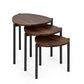 Lorette Walnut Effect Teardrop Nest of 3 Side Tables