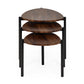 Lorette Walnut Effect Teardrop Nest of 3 Side Tables