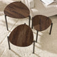 Lorette Walnut Effect Teardrop Nest of 3 Side Tables