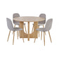 Set of 4 Lottie Beige Chenille Upholstered Dining Chairs