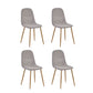 Set of 4 Lottie Beige Chenille Upholstered Dining Chairs