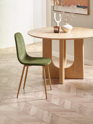 Set of 4 Lottie Olive Green Chenille Upholstered Dining Chairs