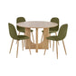 Set of 4 Lottie Olive Green Chenille Upholstered Dining Chairs