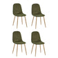 Set of 4 Lottie Olive Green Chenille Upholstered Dining Chairs