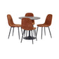Set of 4 Lottie Orange Chenille Upholstered Dining Chairs