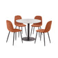 Set of 4 Lottie Orange Chenille Upholstered Dining Chairs