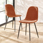 Set of 4 Lottie Orange Chenille Upholstered Dining Chairs
