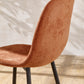 Set of 4 Lottie Orange Chenille Upholstered Dining Chairs