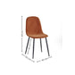 Set of 4 Lottie Orange Chenille Upholstered Dining Chairs