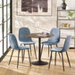 Set of 4 Lottie Denim Blue Chenille Upholstered Dining Chairs