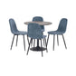 Set of 4 Lottie Denim Blue Chenille Upholstered Dining Chairs