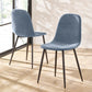 Set of 4 Lottie Denim Blue Chenille Upholstered Dining Chairs