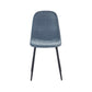 Set of 4 Lottie Denim Blue Chenille Upholstered Dining Chairs