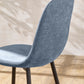 Set of 4 Lottie Denim Blue Chenille Upholstered Dining Chairs