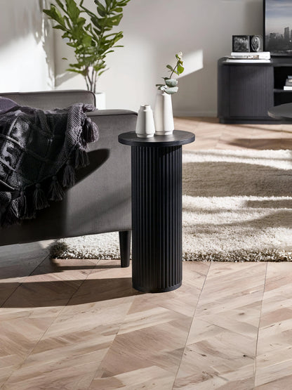 Louis Fluted Drinks Table - Black