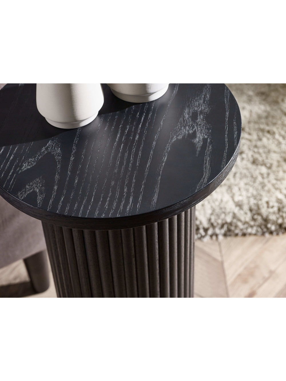 Louis Fluted Drinks Table - Black