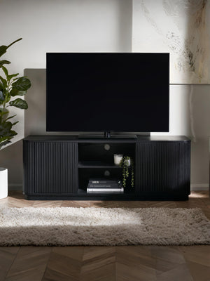 Louis Fluted Tv Unit - Black