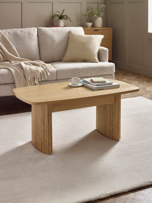 Louis Light Oak Effect Fluted 90cm Compact Coffee Table