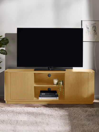 Louis Light Oak Effect Fluted TV Unit