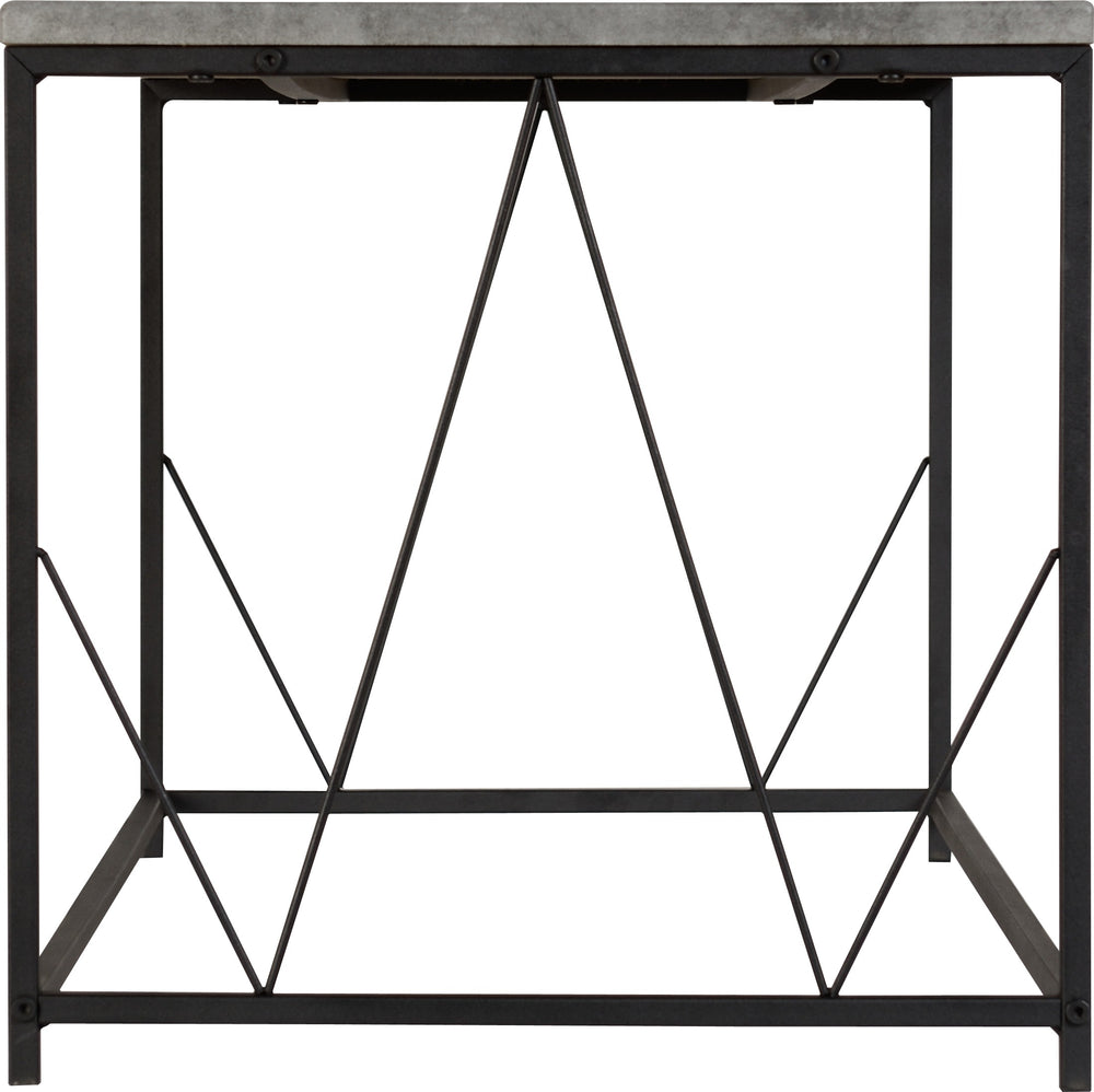 Athens Rectangular Coffee Table - Concrete Effect/Black