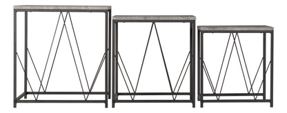 Athens Square Nest Of Tables - CONCRETE EFFECT