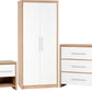 Seville Bedroom Set - WHITE GLOSS/LIGHT OAK EFFECT VENEER