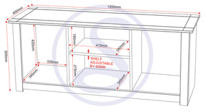 Panama 2 Door 1 Shelf Flat Screen TV Unit - NATURAL WAX