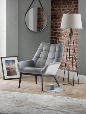 Lucerne Velvet Chair - Grey