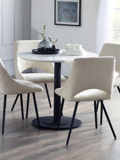 Luca 80cm Round Dining Table White