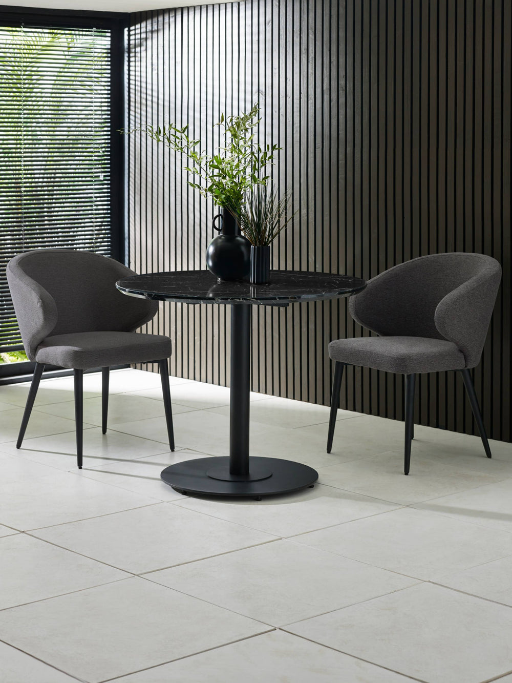 Luca 80cm Round Dining Table Black