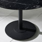 Luca Round Pedestal 4 Seater Dining Table - Black Marble Effect