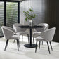 Luca Round Pedestal 4 Seater Dining Table - Black Marble Effect