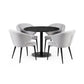 Luca Round Pedestal 4 Seater Dining Table - Black Marble Effect