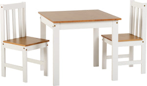 Ludlow 1+2 Dining Set - WHITE/OAK EFFECT