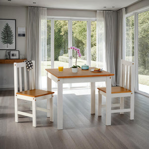 Ludlow 1+2 Dining Set - White/Oak Lacquer