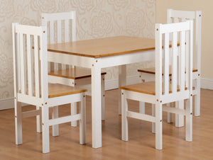 Ludlow 1+4 Dining Set - WHITE/OAK EFFECT