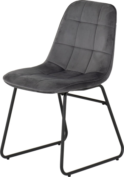 Lukas Chair (Box of 2) - Grey Velvet