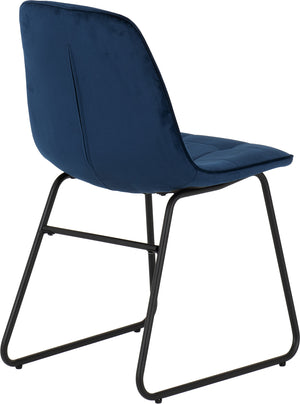 Hamilton Large Dining Set with Lukas Chairs - Medium Oak Effect/Black/Sapphire Blue Velvet