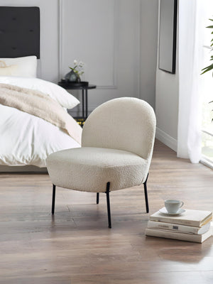 Lulu Boucle Accent Chair - Ivory