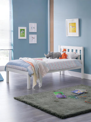 Luna 90cm Single White Bed