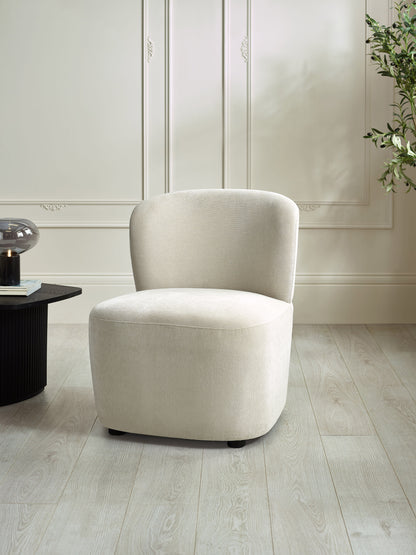 Lunetta Beige Chenille Armless Accent Chair