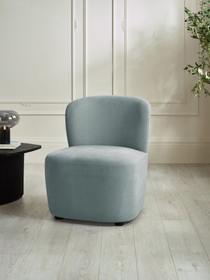 Lunetta Blue Chenille Armless Accent Chair