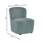 Lunetta Blue Chenille Armless Accent Chair
