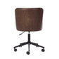 Luxe Office Chair In Brown Faux Leather